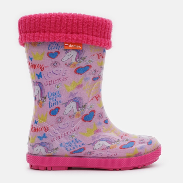 Dětské zateplené holínky Demar HAWAI LUX PRINT 0048 AL jednorožec